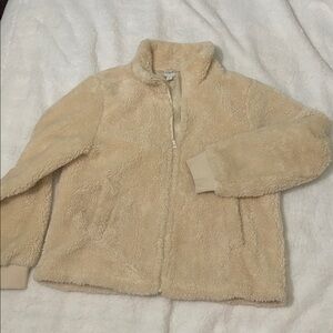 J. Crew Cream ladies faux fur large jacket